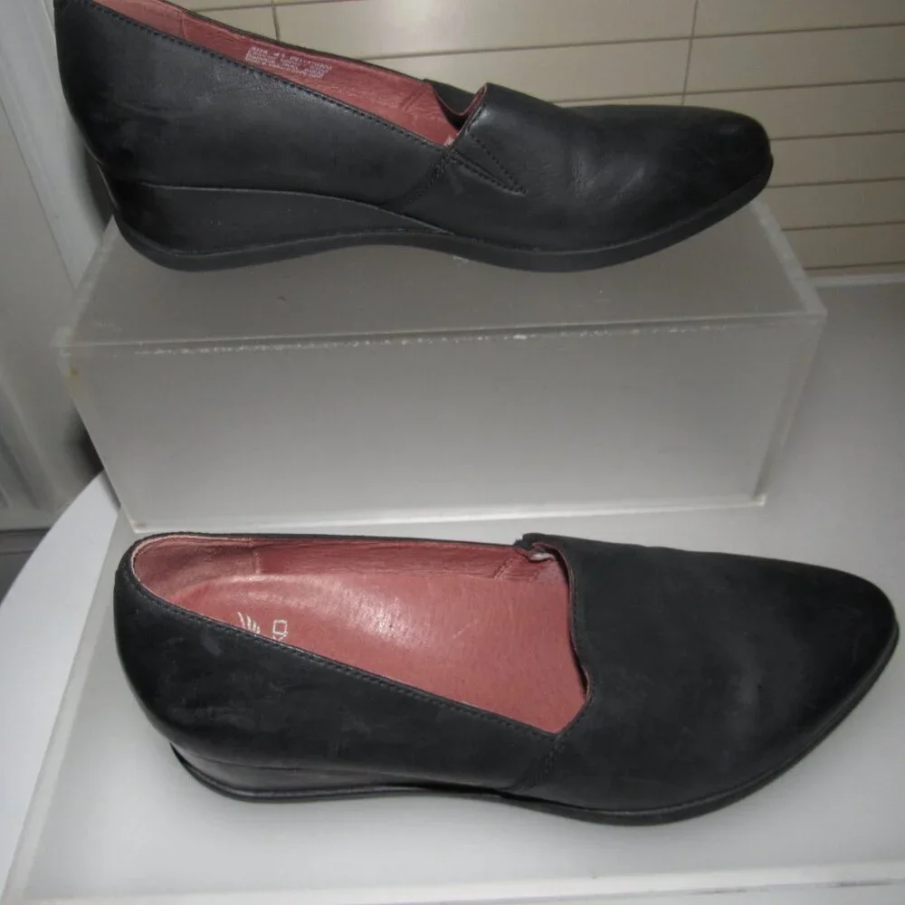 Dansko Shanda Waterproof Black Leather Wedge Loafers | EU 41 (US 10.5 - 11)